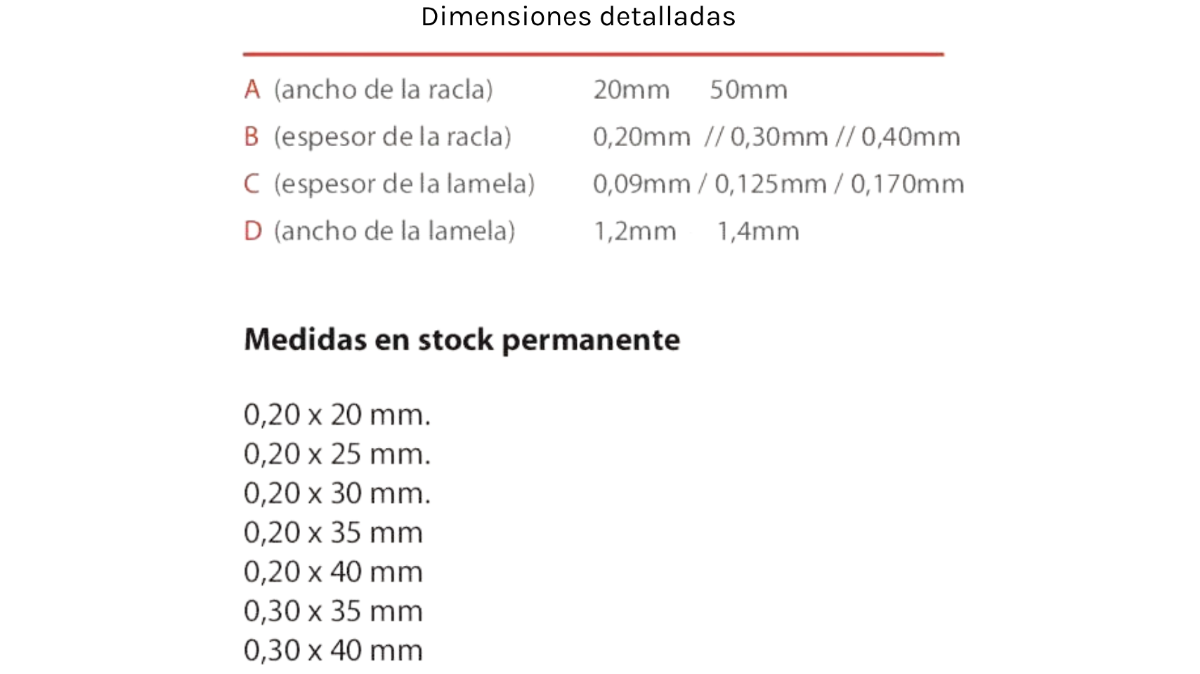 Modelo de racla T-CUTT 2